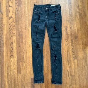 Black Distressed Skinny Jeans